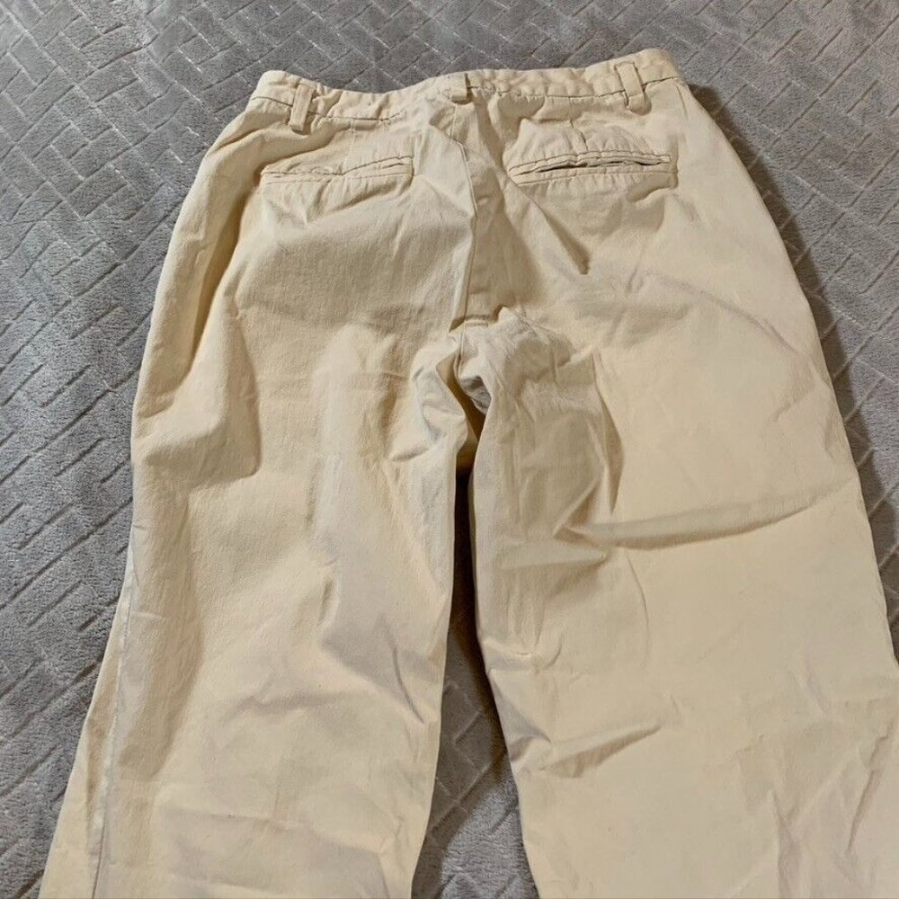 Banana Republic Womens 0 Dress Pants Beige Straight Crop Low Rise Lined Stretch - Picture 9 of 11